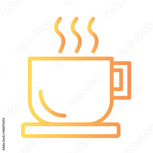 Tea Cup Bag Gradient Outline Icon