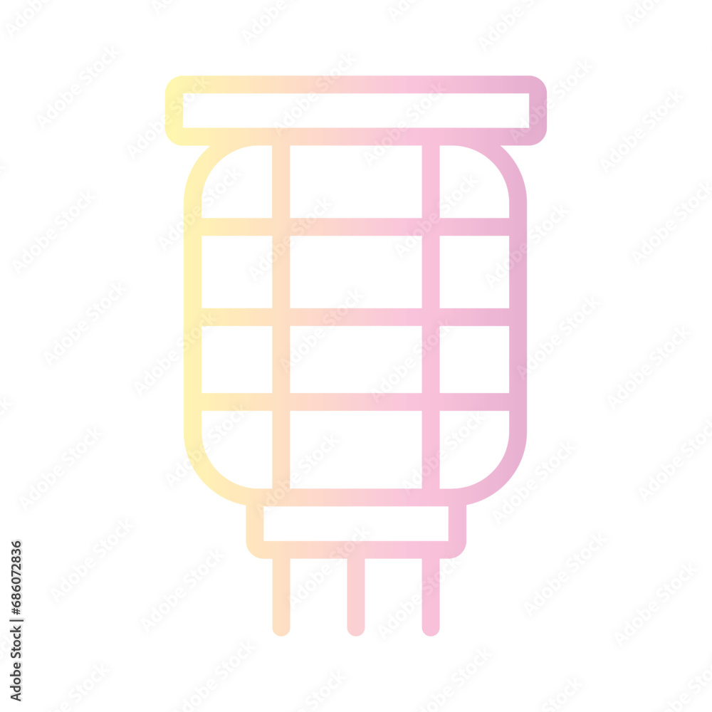 Decoration Japanese Lantern Gradient Outline Icon Decoration Japanese Lantern Gradient Outline Icon