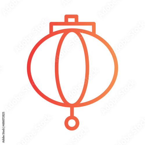 Decoration Japanese Lantern Gradient Outline Icon