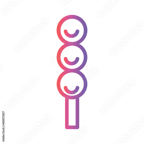 Dango Japan Eat Gradient Outline Icon