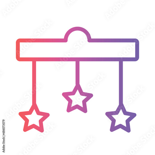 Baby Bed Clinker Gradient Outline Icon