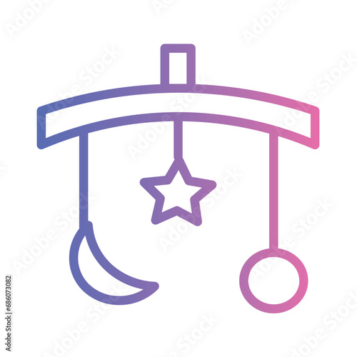 Baby Bed Clinker Gradient Outline Icon