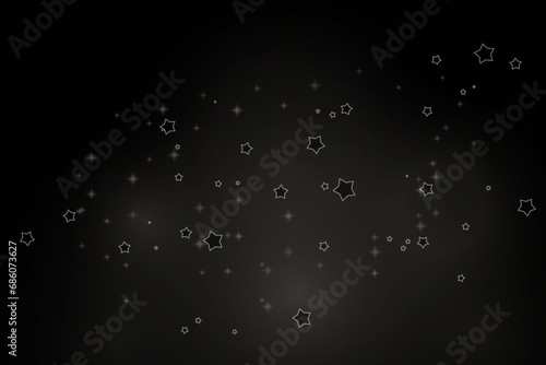 Shooting Star Black. Shooting star with an elegant star trail on a white background. Festive star sprinkles, powder. Vector png.	
