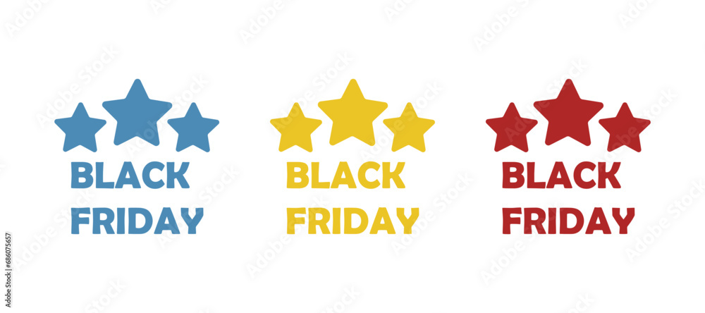 stars icon, black friday on a white background, vector illustration