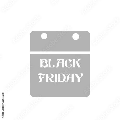 calendar icon, black friday on a white background, vector illustration