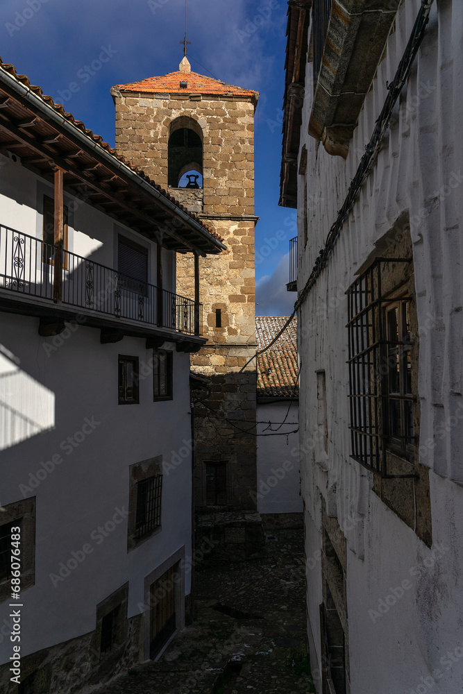 Church of Candelario village. Salamanca, Castilla y Leon, Spain.