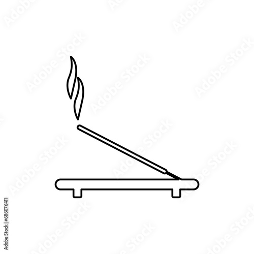 incense stick icon on a white background, vector illustration