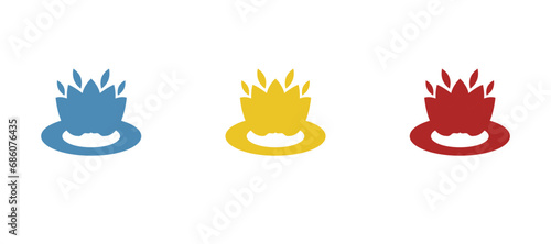 lotus icon on a white background, vector illustration