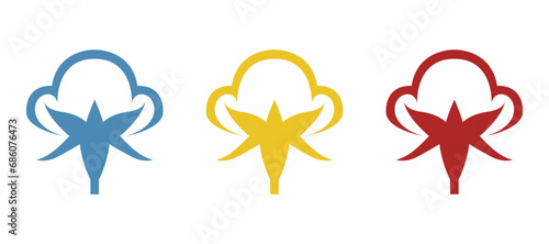 cotton icon on a white background, vector illustration