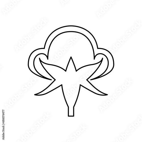 cotton icon on a white background, vector illustration