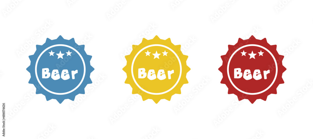 beer cap icon on a white background, vector illustration beer cap icon on a white background, vector illustration