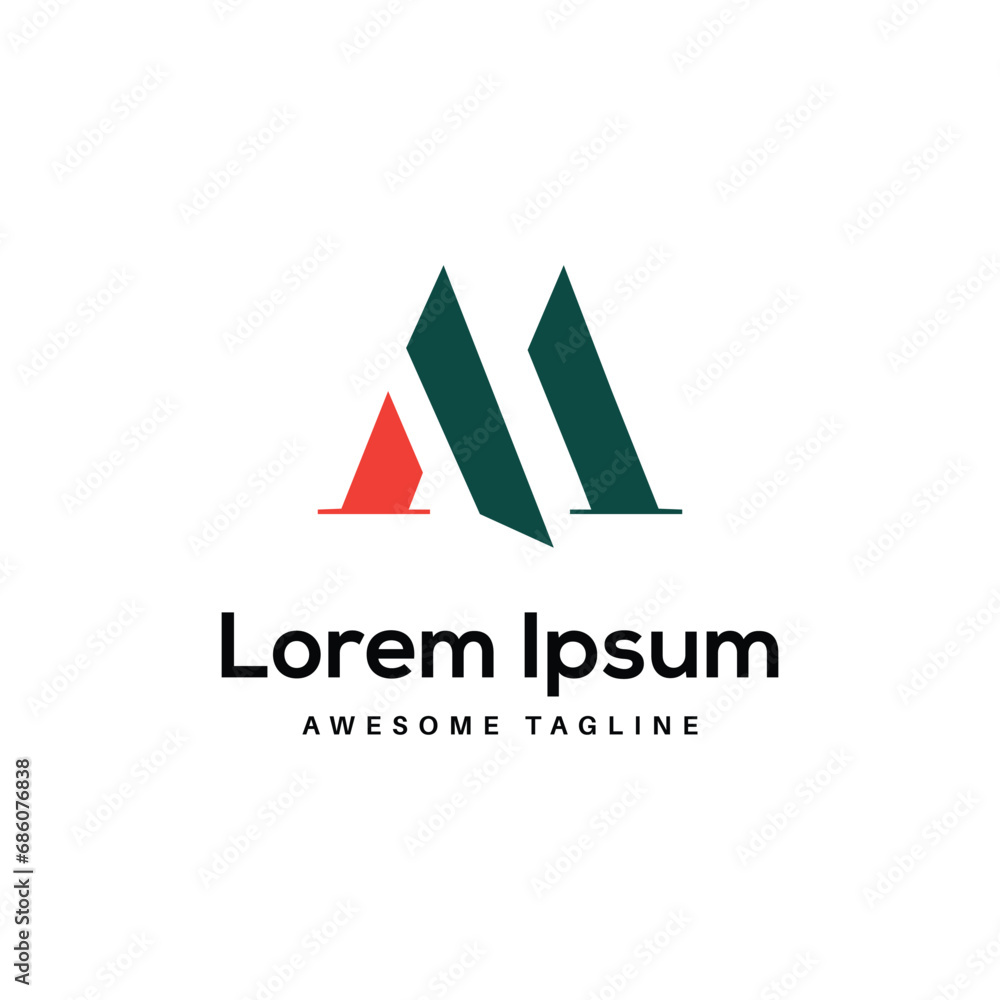 Obraz premium AM Letter Logo Design Free Icon