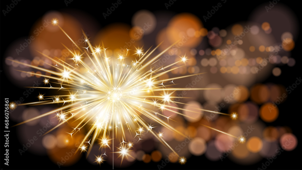 Sparklers on the background of the night city vector