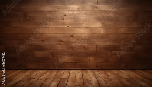 wooden wall and floor background © Kritchanok