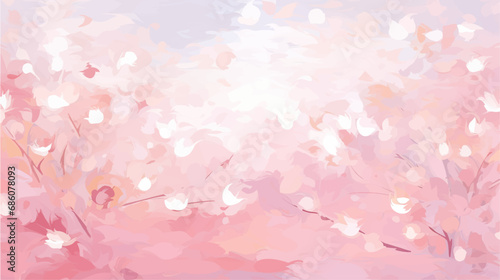 Greeting card template of сherry blossom flowers and branches in vector watercolor style. 