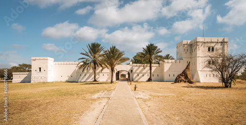 Fort Namutoni in Namutoni rest camp, Etosha National Park, Namibia. Built in 1896, it was originally a German Police post and now hosts a resort. National monument since 1957. photo