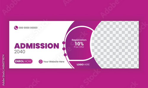 School admission cover photo and web banner template design.