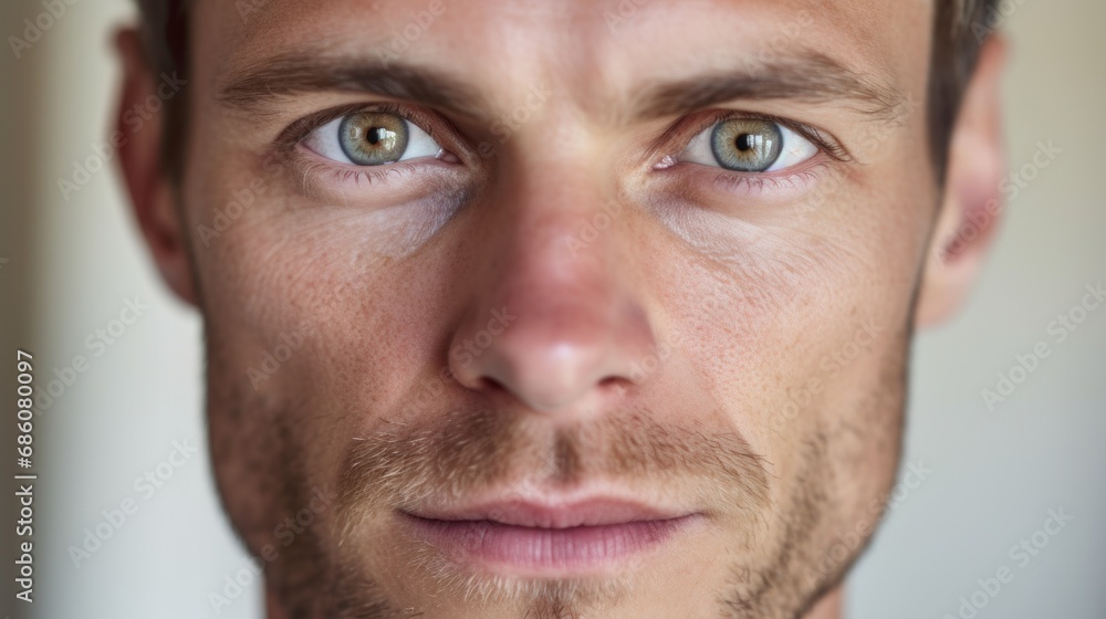 Fototapeta premium Tight shot capturing the intensity in a man's stare.