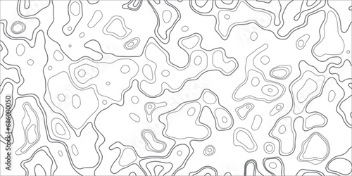 Fully editable and scalable vector illustration of topographic map on a light background. Great as an abstract background.