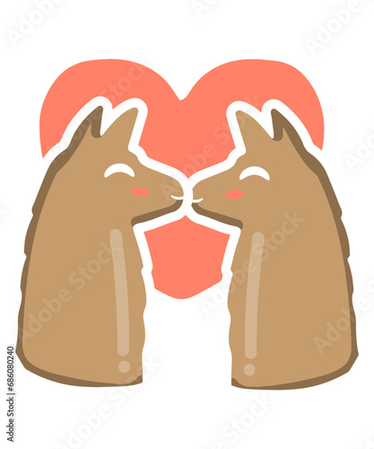 Llamas Alpaca are in love with hearts