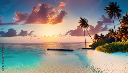 Beautiful tropical Maldives island with beach © ROKA Creative
