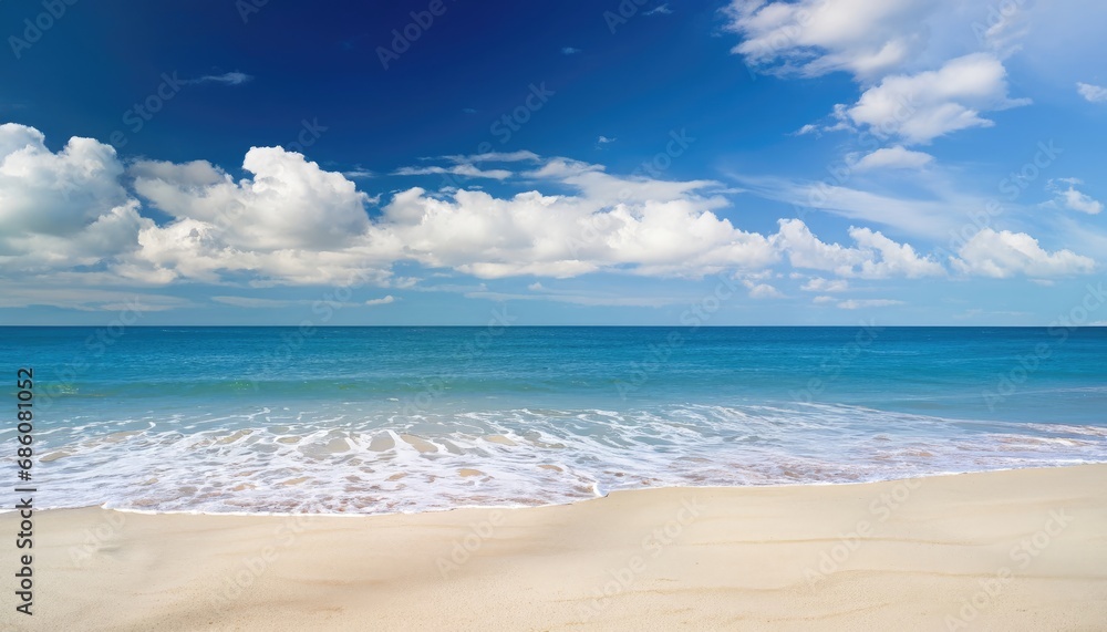 Beautiful tropical beach with blue sky