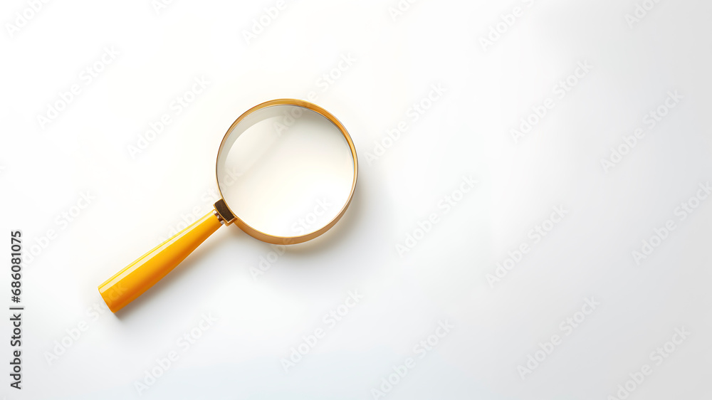 A magnifying glass isolated on white background A magnifying glass isolated on white background
