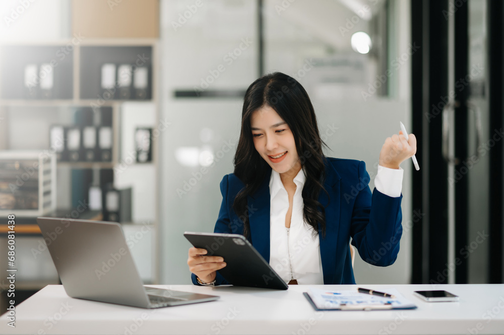 Confident business expert attractive smiling young man holding digital tablet . Confident business expert attractive smiling young man holding digital tablet .
