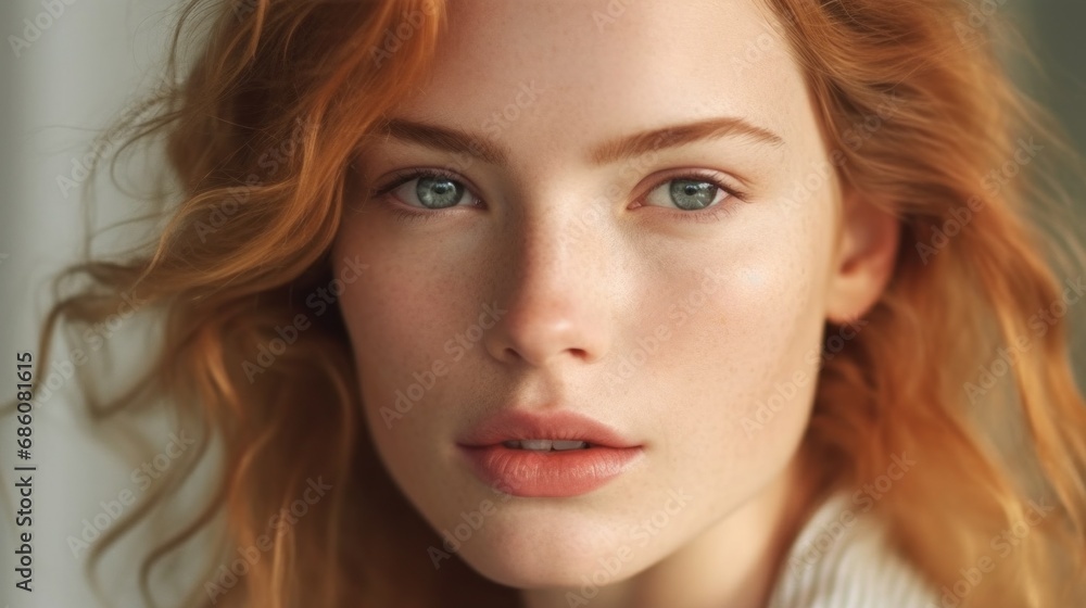 A captivating expression captured in the portrait of a young European woman. A captivating expression captured in the portrait of a young European woman.