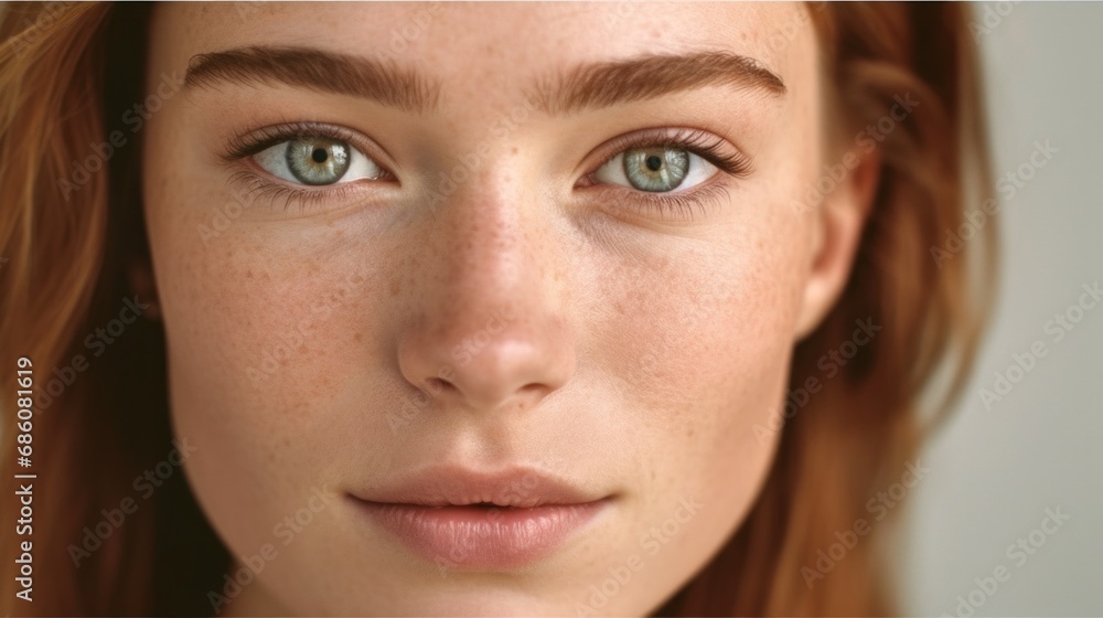 Fototapeta premium Mesmerizing beauty portrayed in a European woman's portrait.