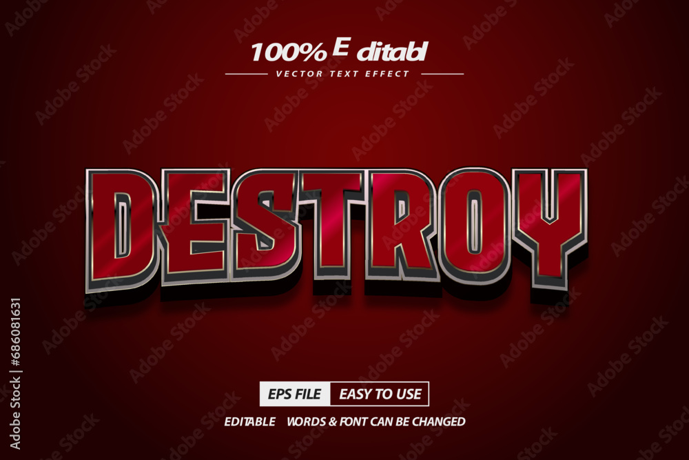 Destroy text effect editable eps file high quality Destroy text effect editable eps file high quality
