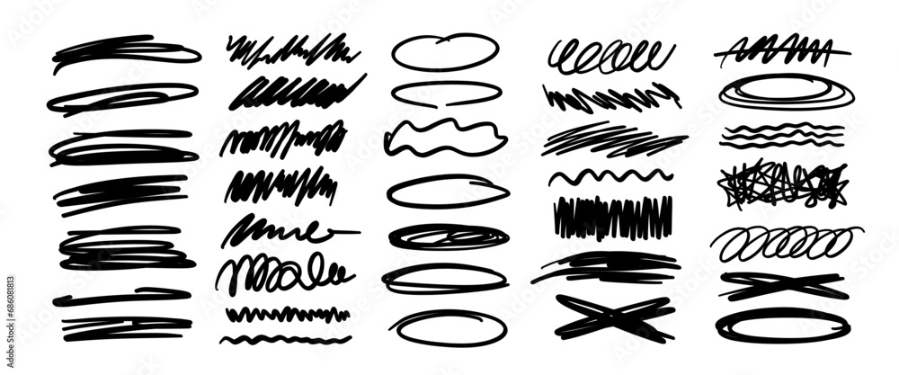 Hand drawn doodle vector set. Collection of cute hand drawn doodle. - obrazy, fototapety, plakaty 
