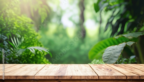 Fototapeta Naklejka Na Ścianę i Meble -  Table top wood counter floor podium in nature