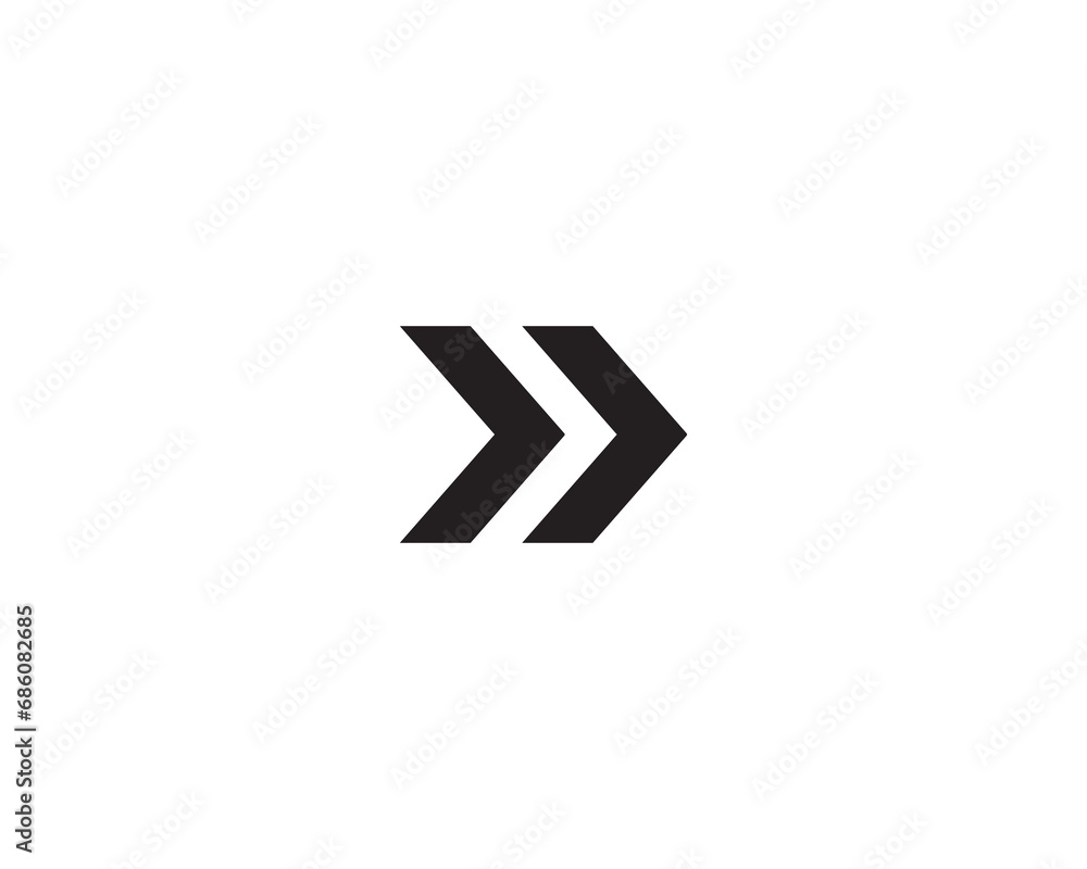 Right arrow direction chevron icon vector symbol design illustration Right arrow direction chevron icon vector symbol design illustration