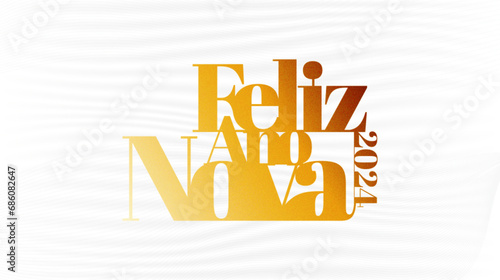 Happy new year greeting card template design 3D  and feliz ano nova for social media post and web banner