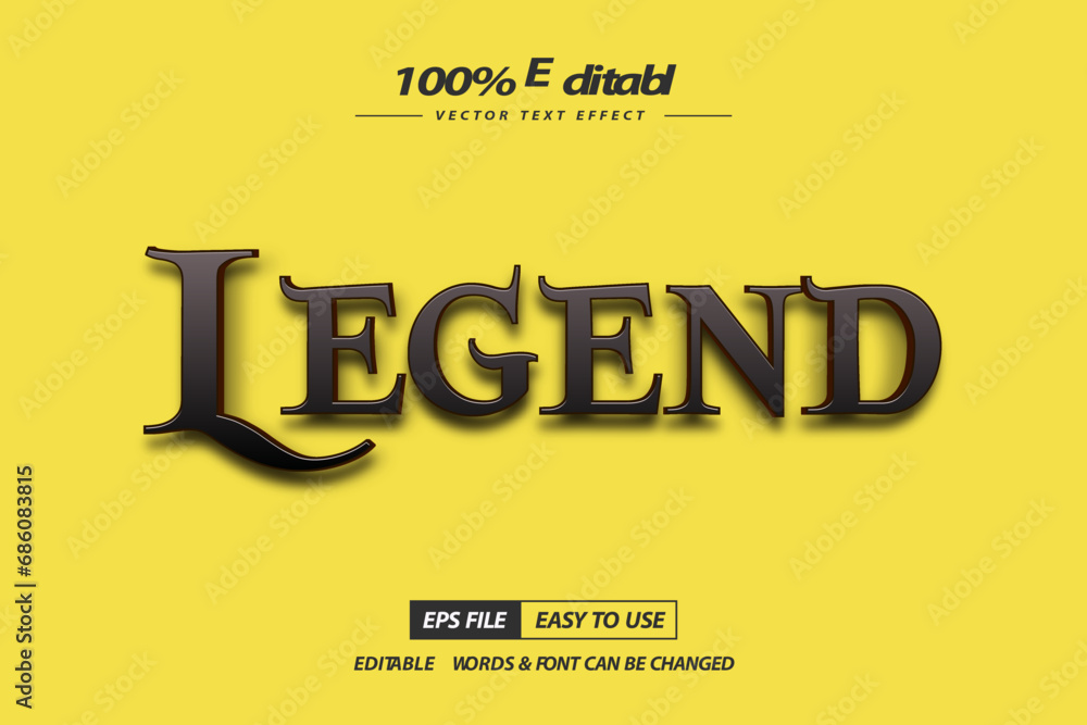 Obraz premium Editable legend text effect style, high quality