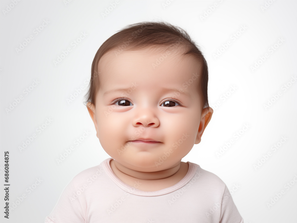 Cute baby portrait. Isolated on white background