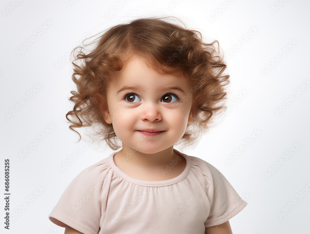 Pretty little girl portrait. Isolated on white background Pretty little girl portrait. Isolated on white background