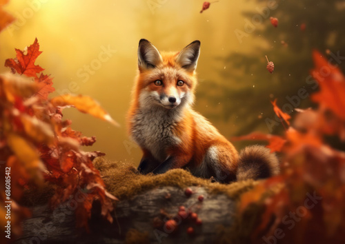 fox in the autumn forest © kochabamba