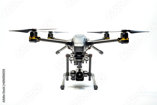 Large drone isolated on white background, front view.generative ai