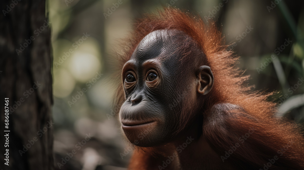 Fototapeta premium Baby orang utan
