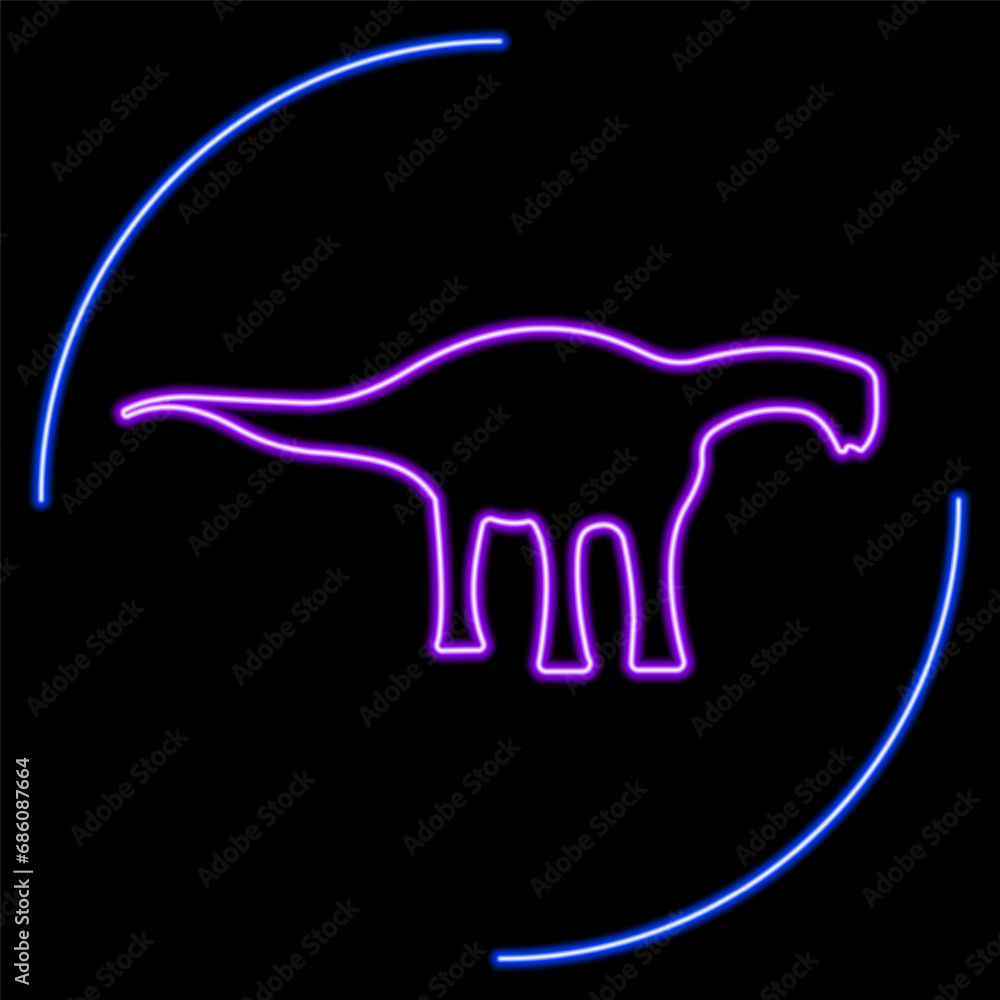 diplodocus neon sign, modern glowing banner design, colorful modern design trends on black background. Vector illustration. diplodocus neon sign, modern glowing banner design, colorful modern design trends on black background. Vector illustration.