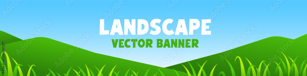 Landscape vector banner. Flat style.