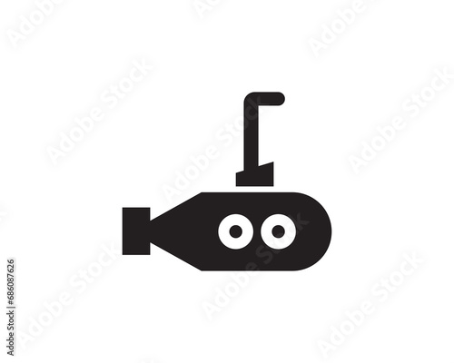 Submarine underwater icon vector illustration isolated 