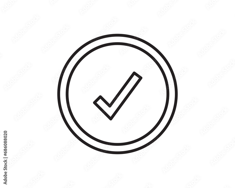 Tick mark checkbox icon vector symbol isolated illustration Tick mark checkbox icon vector symbol isolated illustration