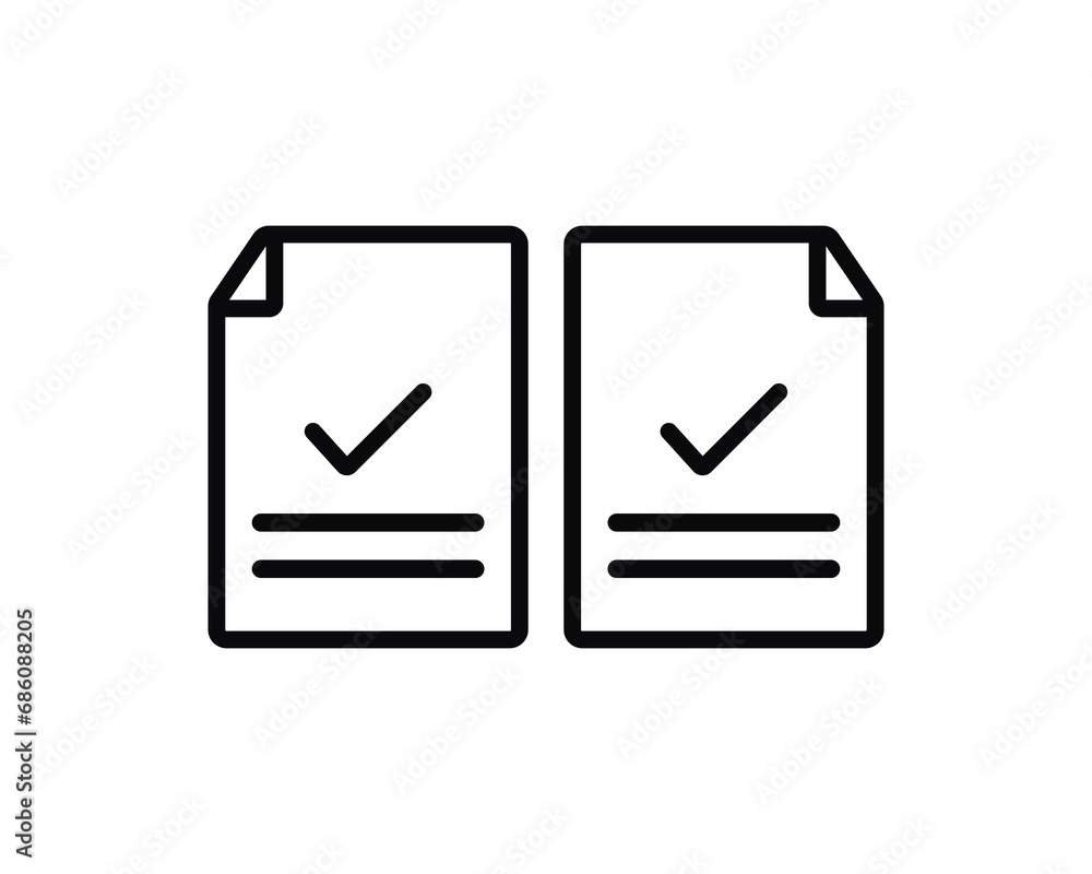 Document application checked icon vector isolated symbol design Document application checked icon vector isolated symbol design