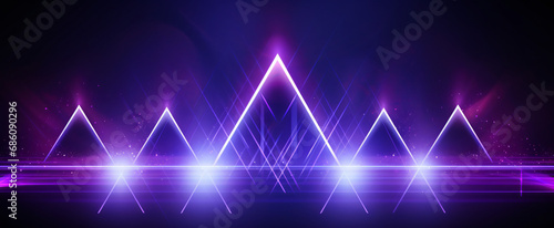 Trendy purple abstract glowing geometric