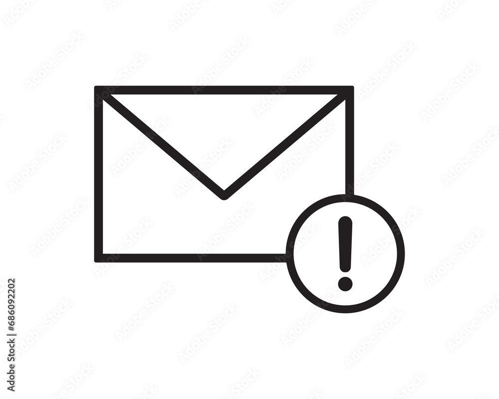 Warning email send icon vector design illustration Warning email send icon vector design illustration