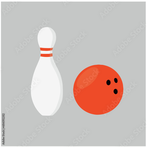 Bowling pin and ball vector illustration