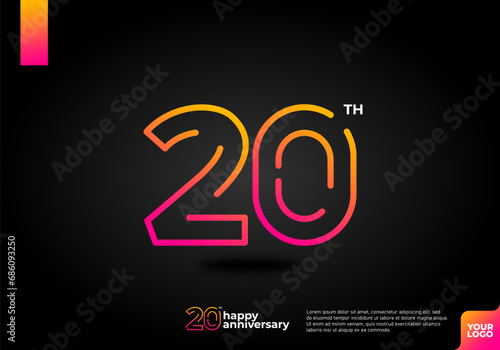 Number 20 logo icon design, 20th birthday logo number, anniversary 20